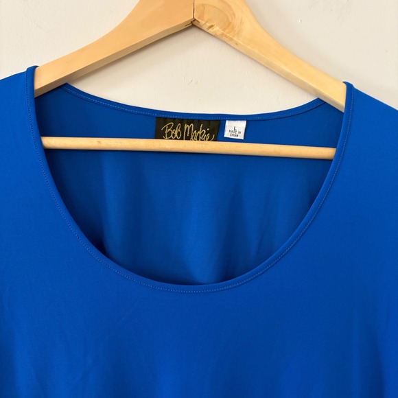 Bob Mackie Wearable Art Royal Blue Top, Womens L, Career Blouse Soft Comfycore - Picture 5 of 9